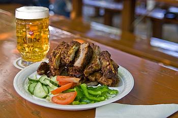 Speise mit Bier